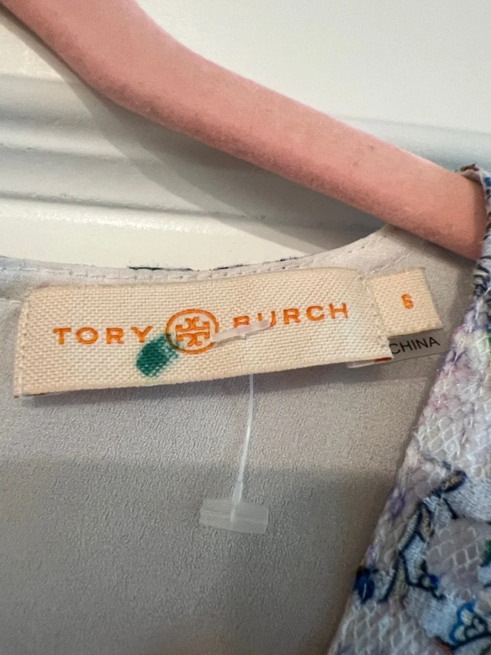 Tory Burch Blue Floral Puff-Sleeve Tunic